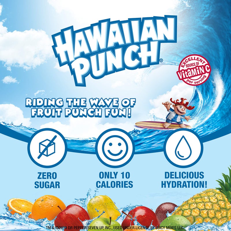 Juicy Mixes Hawaiian Punch Powder Drink Mix - Sugar Free & Delicious, Excellent source of Vitamin C (Polar Blast, 96 Sticks) - Image 4
